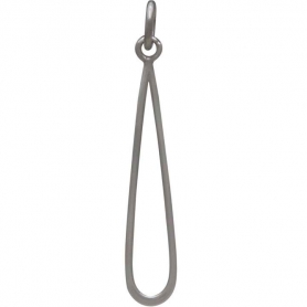 Sterling Silver Skinny Teardrop Link 32x5mm