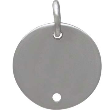Sterling Silver Circle Disk Link 15x12mm