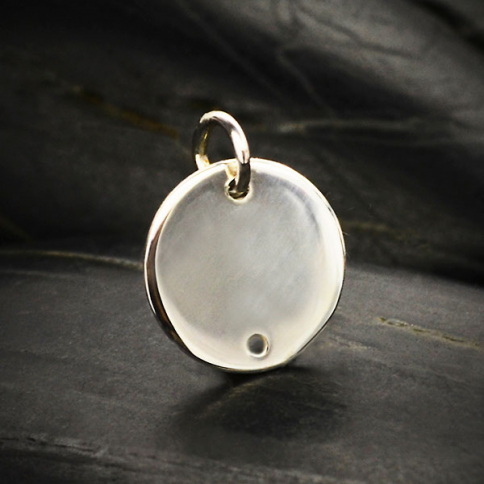 Sterling Silver Circle Disk Link 15x12mm
