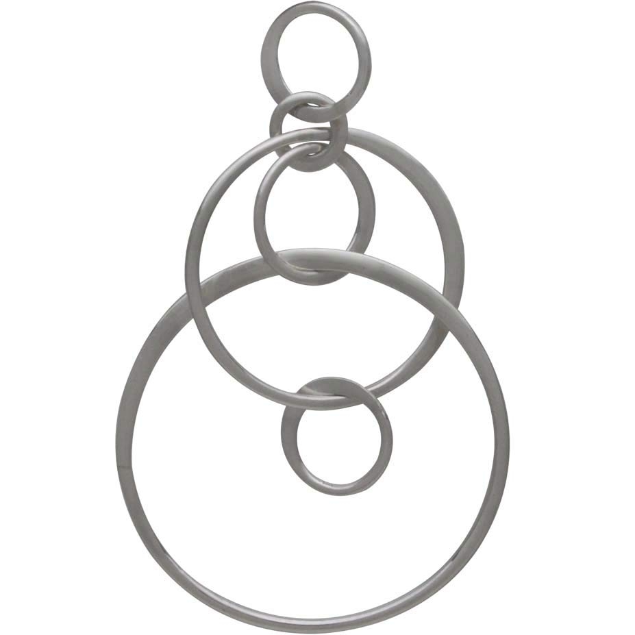 Sterling Silver Six Floating Circles Link 40x25mm