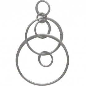 Sterling Silver Six Floating Circles Link 40x25mm