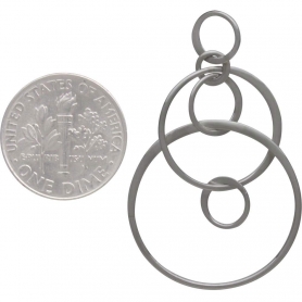 Sterling Silver Six Floating Circles Link 40x25mm