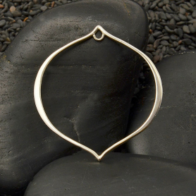 Sterling Silver Arabesque Link with Loop 36x32mm