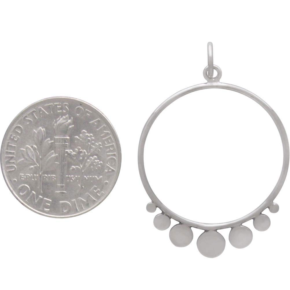 Sterling Silver Circle Charm with Flat Circles