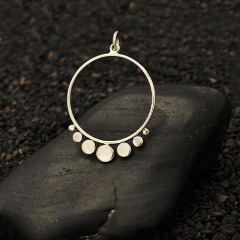Sterling Silver Circle Charm with Flat Circles