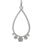 Sterling Silver Teardrop Charm with Flat Circles