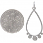 Sterling Silver Teardrop Charm with Flat Circles