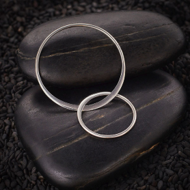 Sterling Silver Two Circles of Life Link 44x28mm