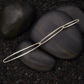 Sterling Silver Three Long Skinny Oval Links 87x6mm