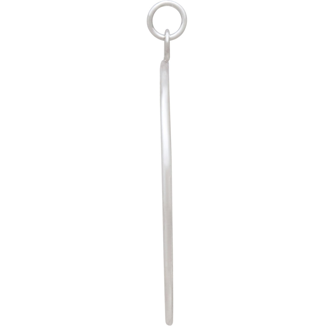 Sterling Silver Circle Pendant with Two Vertical Bars 44x35m