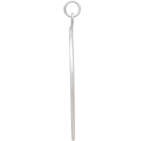 Sterling Silver Circle Pendant with Two Vertical Bars 44x35m
