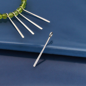 Sterling Silver Wire Paddle Dangle with Open Loop 30mm