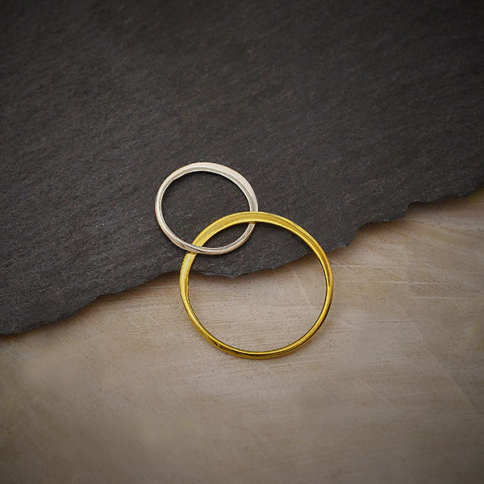 Mixed Metal Silver and Bronze 2 Circles Link 28x18mm