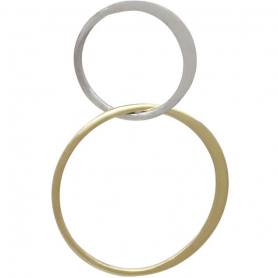Mixed Metal Silver and Bronze 2 Circles Link 28x18mm
