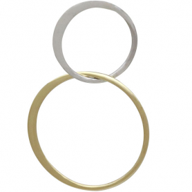Mixed Metal Silver and Bronze 2 Circles Link 28x18mm