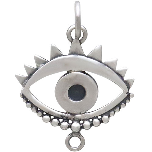 Sterling Silver Large Evil Eye Link 22x16mm DISCONTINUED