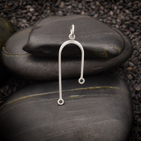 Sterling Silver Asymetrical Arch Link 31x12mm