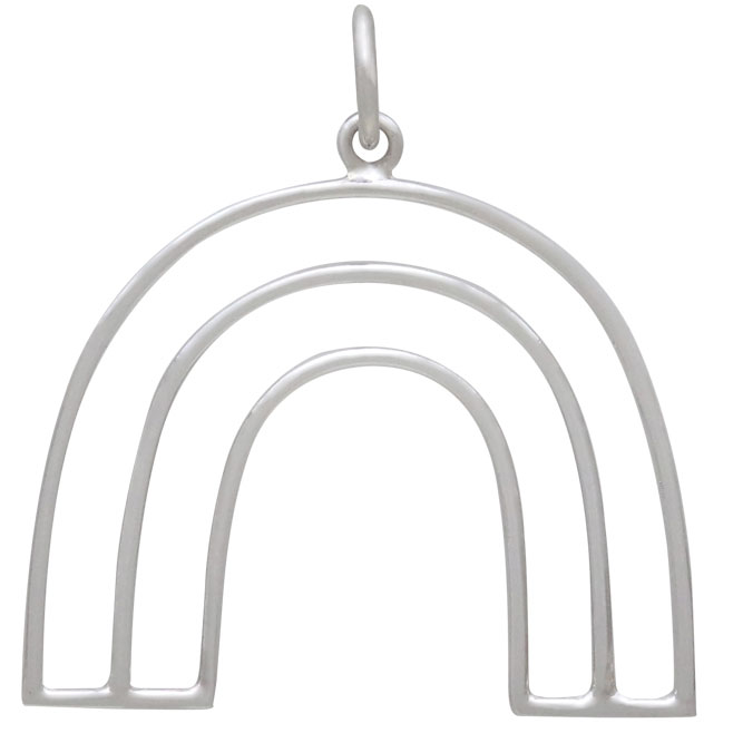 Sterling Silver Open Wire Arch Pendant 27x25mm