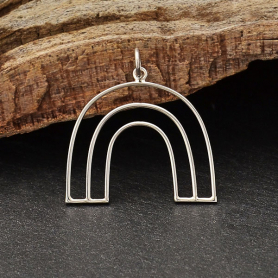 Sterling Silver Open Wire Arch Pendant 27x25mm