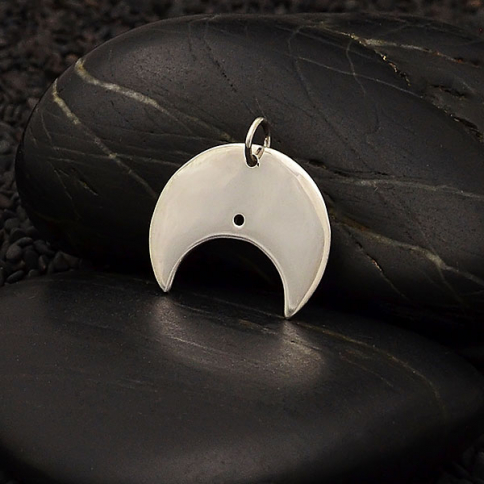 Sterling Silver Chubby Moon Pendant 20x20mm