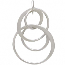 Sterling Silver Double Circles of Life Link 28x18mm