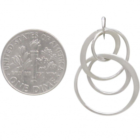 Sterling Silver Double Circles of Life Link 28x18mm
