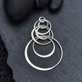 Sterling Silver Seven Floating Circles Link 49x29mm