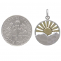 Small Mountain Range Charm with Bronze Sun Rays 22x15mm