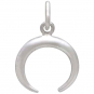 Sterling Silver Mini Tapered Crescent Moon Charm 16x11mm