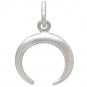 Sterling Silver Mini Tapered Crescent Moon Charm 16x11mm