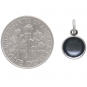 Sterling Silver Oxidized Cupped Circle Charm 14x8mm