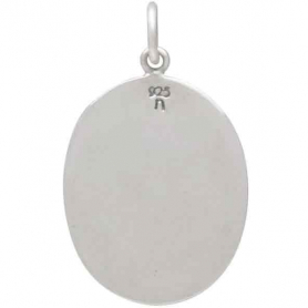 Sterling Silver Tree Pendant with Pearl Moon 25x15mm