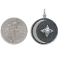 Sterling Silver Moon and Star Charm with Pearl with Dime