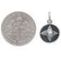 Sterling Silver Small North Star Charm with Pearl with Dime