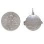 Sterling Silver Circle Locket with Hammer Finish 21x18mm with Dime