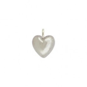 Sterling Silver Puffed Heart Charm - Tiny 9x7mm