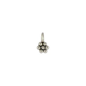 Sterling Silver Granulated Flower Charm - Tiny 6x4mm