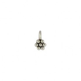 Sterling Silver Granulated Flower Charm - Tiny 6x4mm