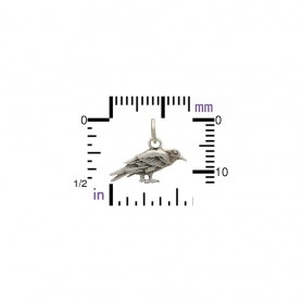 Sterling Silver Raven Charm 13x15mm
