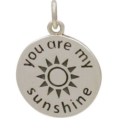 Silver Word Charm - You are my Sunshine Charm 22x15mm