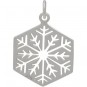 Sterling Silver Cut Out Snowflake Charm - Large 22x14mm
