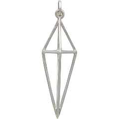 Sterling Silver Cage Kite 3D Pendant 36x11mm