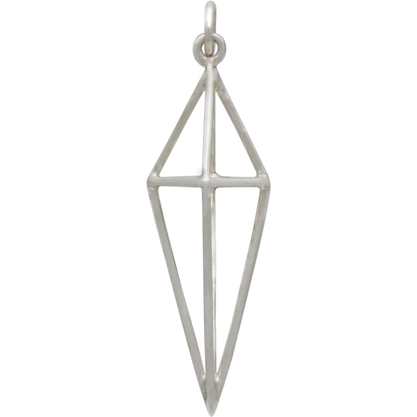 Sterling Silver Cage Kite 3D Pendant 36x11mm