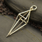 Sterling Silver Cage Kite 3D Pendant 36x11mm