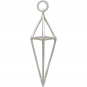 Sterling Silver Cage Kite 3D Pendant 36x11mm