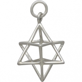 Sterling Silver Wire Merkaba Pendant 23x17mm