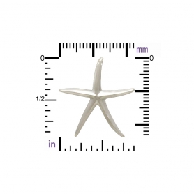 Sterling Silver Starfish Bead - Starfish Pendant 24x23mm