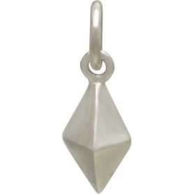 Sterling Silver Short Spike Charm - Geometric Charm 14x5mm