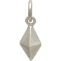 Sterling Silver Short Spike Charm - Geometric Charm 14x5mm