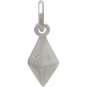 Sterling Silver Short Spike Charm - Geometric Charm 14x5mm